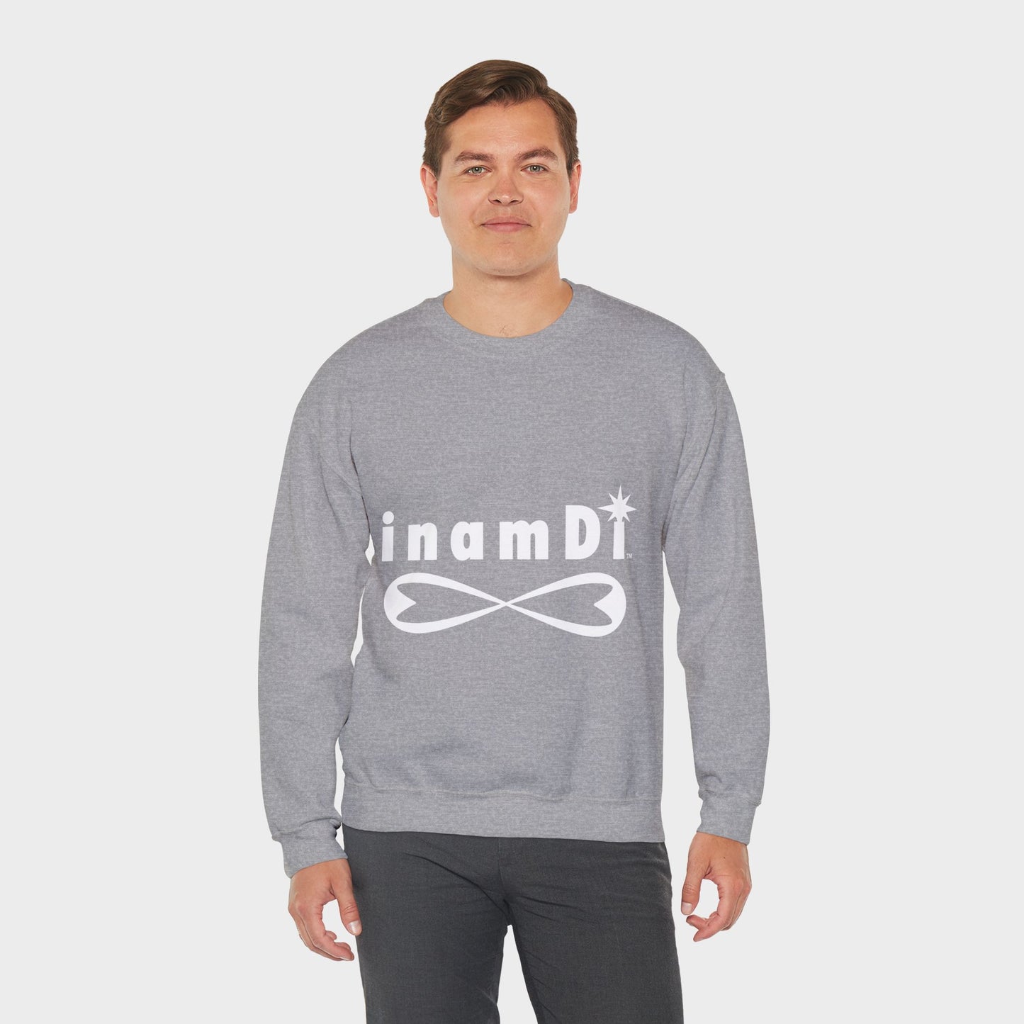 "inamDi" Men's Comfortable Crewneck Sweatshirt with Classic Logo