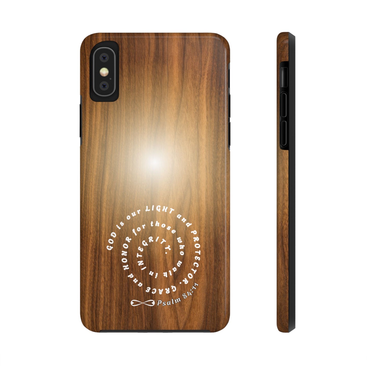 Rustic Tough Phone Case with Inspirational Quote, Gift for Faithful Friends, Protection Case, Wood Design, Unique Present