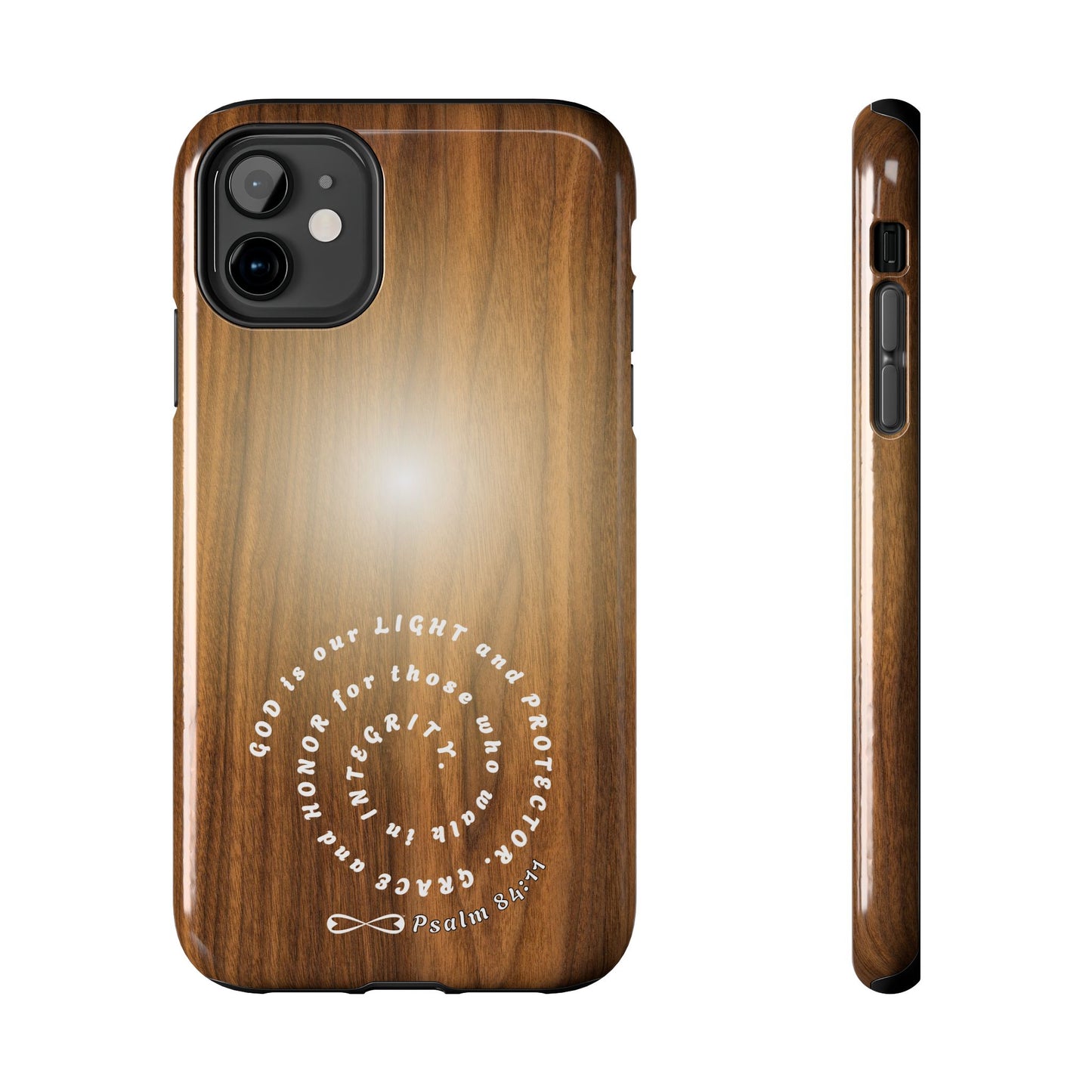 Rustic Tough Phone Case with Inspirational Quote, Gift for Faithful Friends, Protection Case, Wood Design, Unique Present