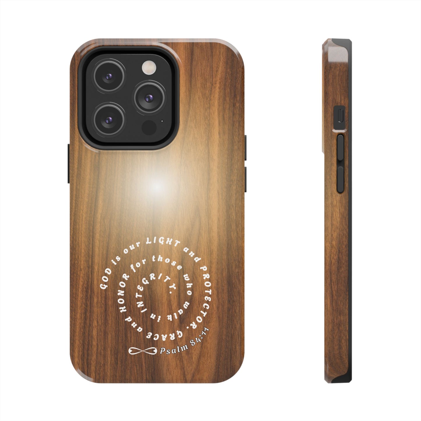 Rustic Tough Phone Case with Inspirational Quote, Gift for Faithful Friends, Protection Case, Wood Design, Unique Present
