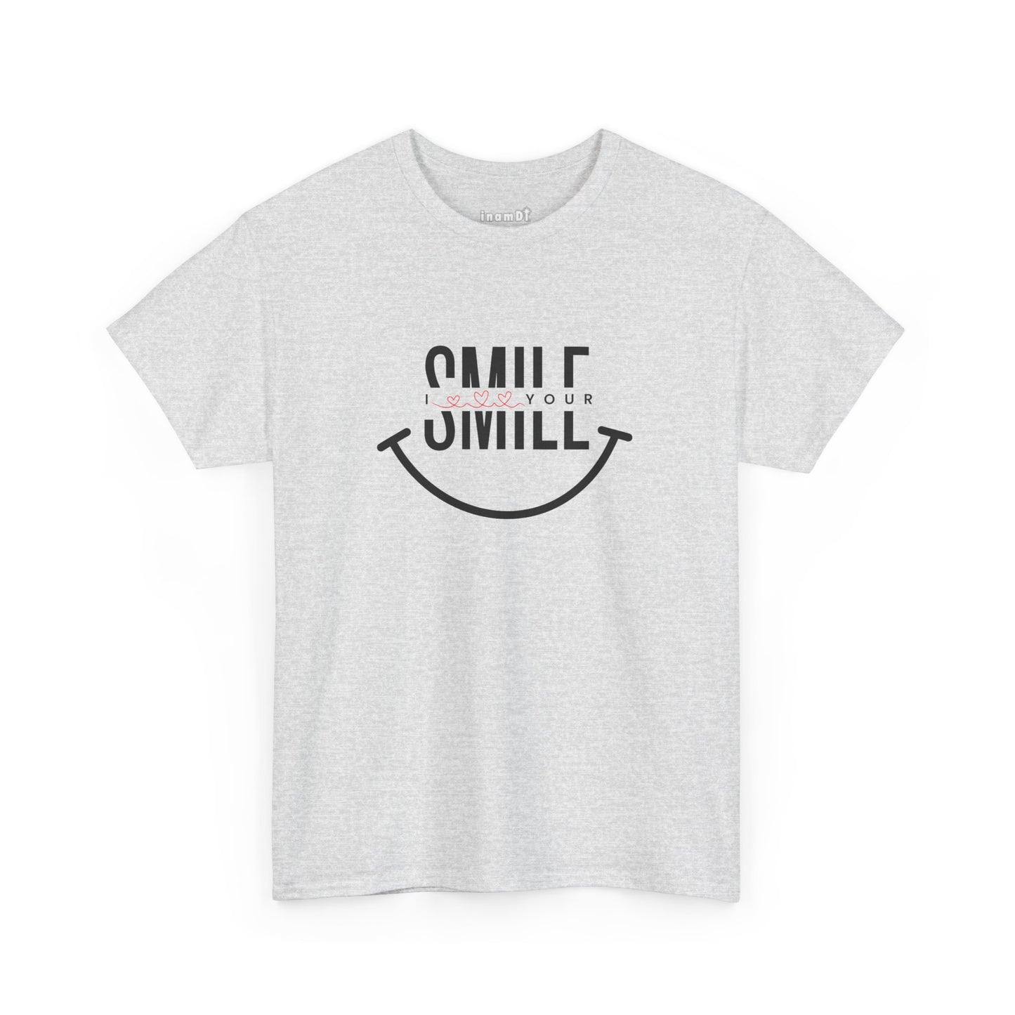 “SMILE” Heavy Cotton T-Shirt for Men – Motivational Tee for Everyday Wear, Gifts, and Positive Vibes
