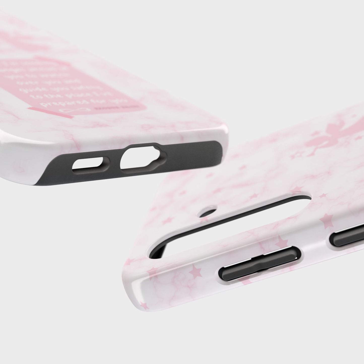 Fundas resistentes para teléfono con guía angelical, funda inspiradora, regalo para ella, regalo para amantes de los ángeles, funda rosa pastel, protección con amor