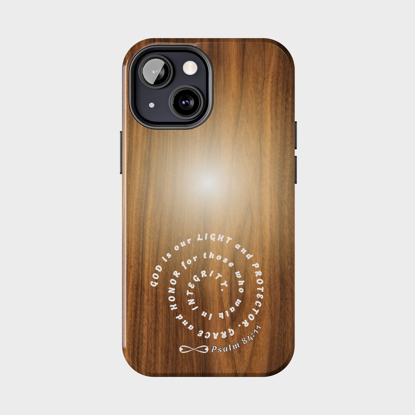Rustic Tough Phone Case with Inspirational Quote, Gift for Faithful Friends, Protection Case, Wood Design, Unique Present