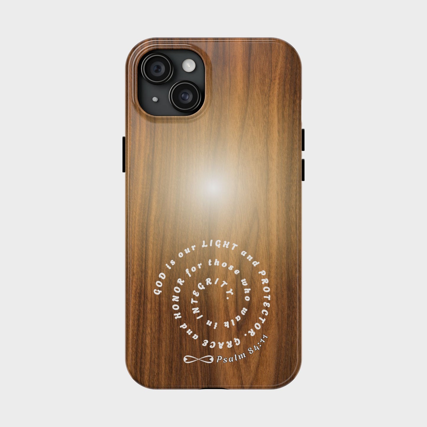 Rustic Tough Phone Case with Inspirational Quote, Gift for Faithful Friends, Protection Case, Wood Design, Unique Present