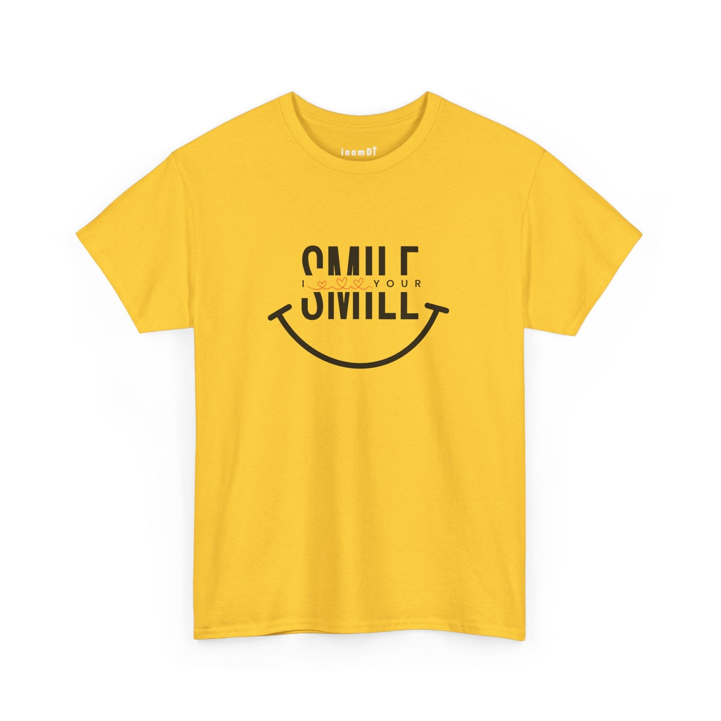 “SMILE” Heavy Cotton T-Shirt for Women – Motivational Tee for Gifts, Casual Outings, and Positive Vibes