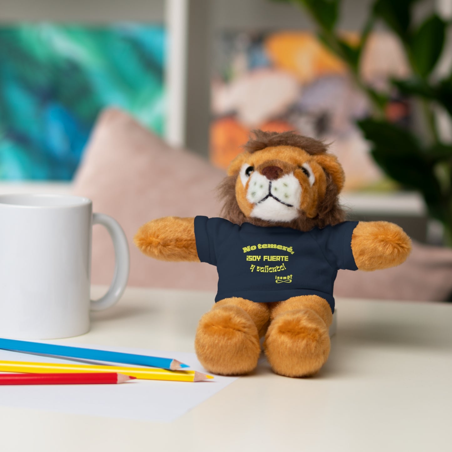 Plush Lion Toy "No temeré, ¡soy fuerte y valiente!"