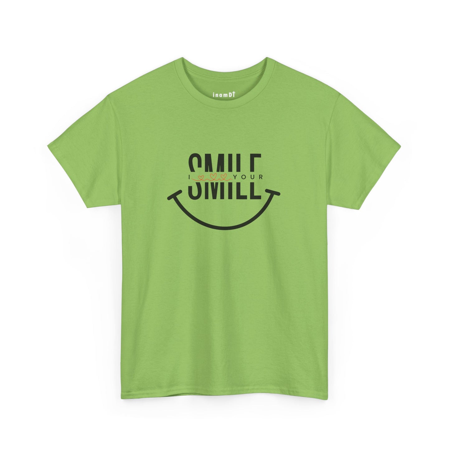 “SMILE” Heavy Cotton T-Shirt for Women – Motivational Tee for Gifts, Casual Outings, and Positive Vibes