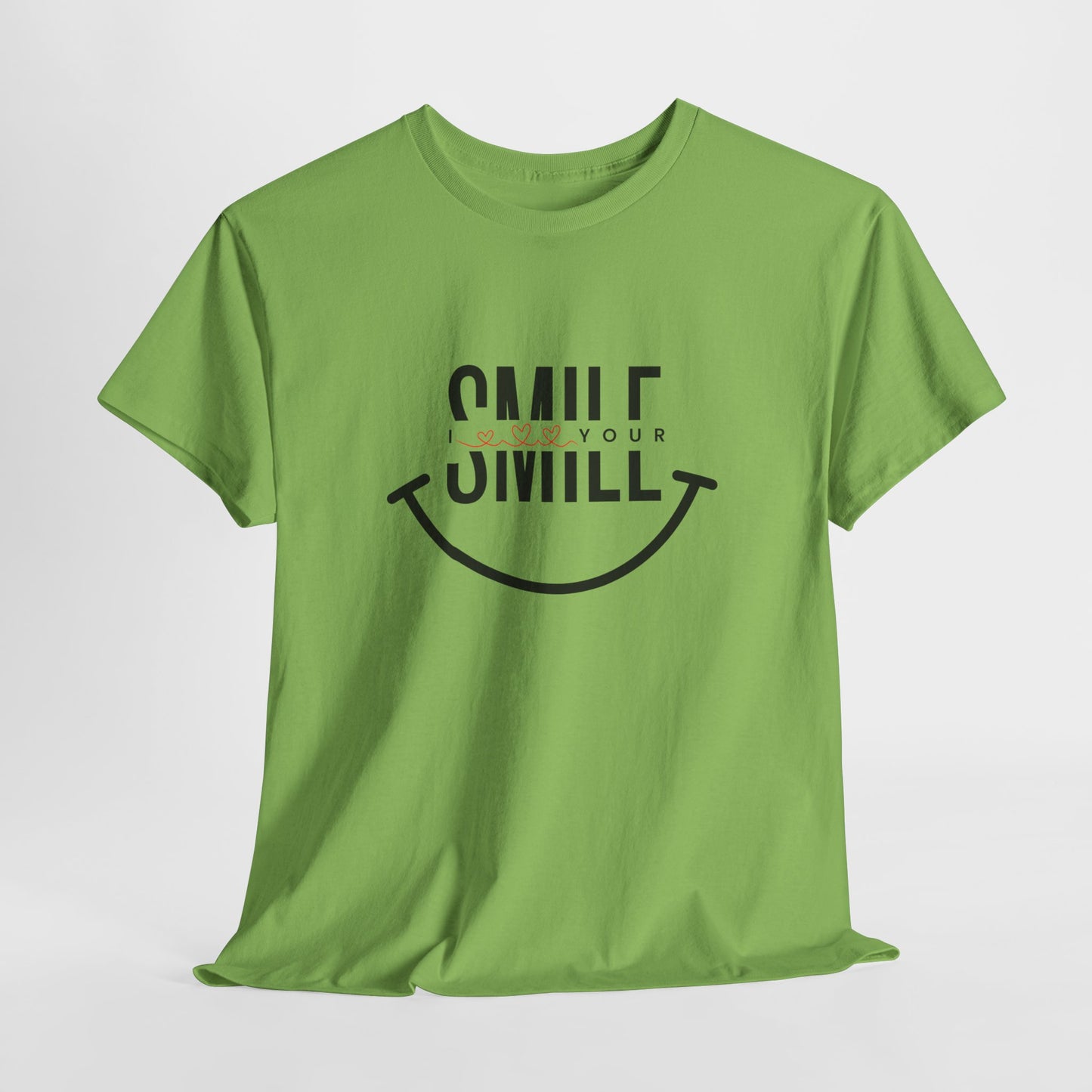“SMILE” Heavy Cotton T-Shirt for Women – Motivational Tee for Gifts, Casual Outings, and Positive Vibes