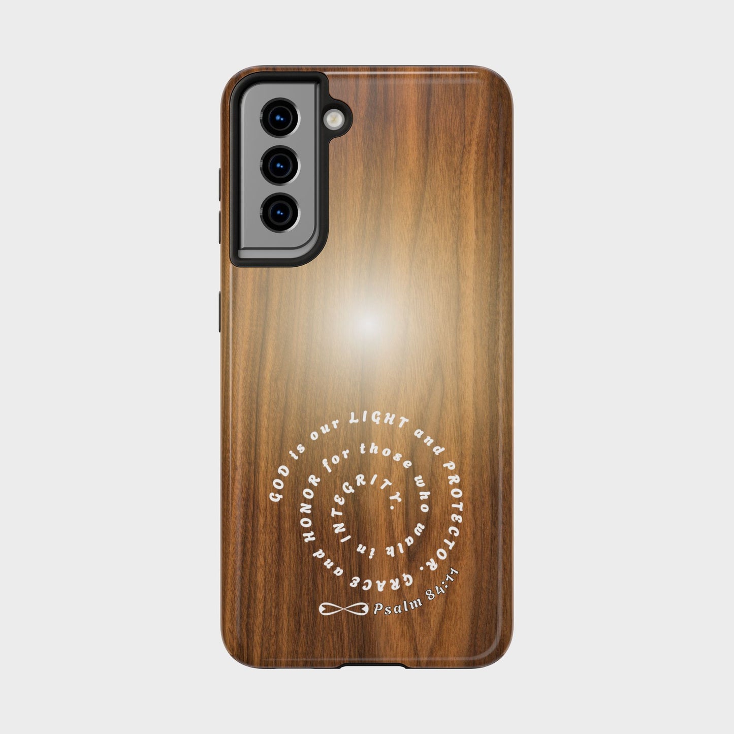 Rustic Tough Phone Case with Inspirational Quote, Gift for Faithful Friends, Protection Case, Wood Design, Unique Present