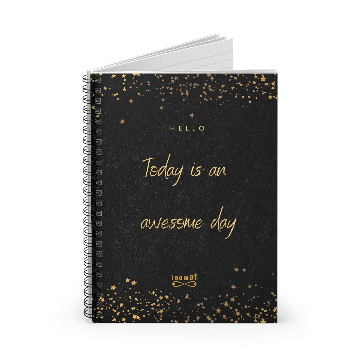 Elegant Inspirational Spiral Notebook - Today is an awesome day, Journal for Gratitude, Gift for Students, Motivational Writing, Daily