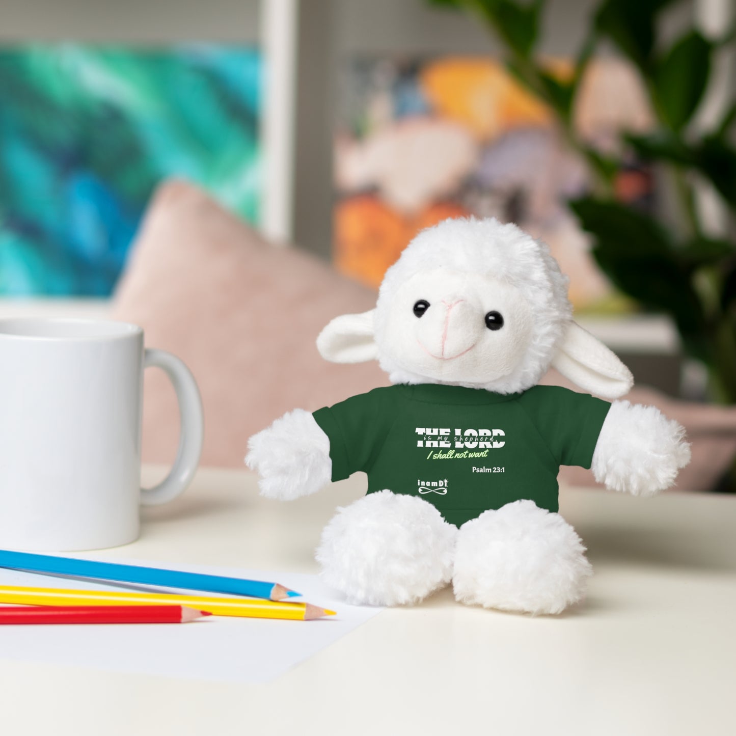 Plush Sheep Toy "The Lord is my shepherd, I shall not want"