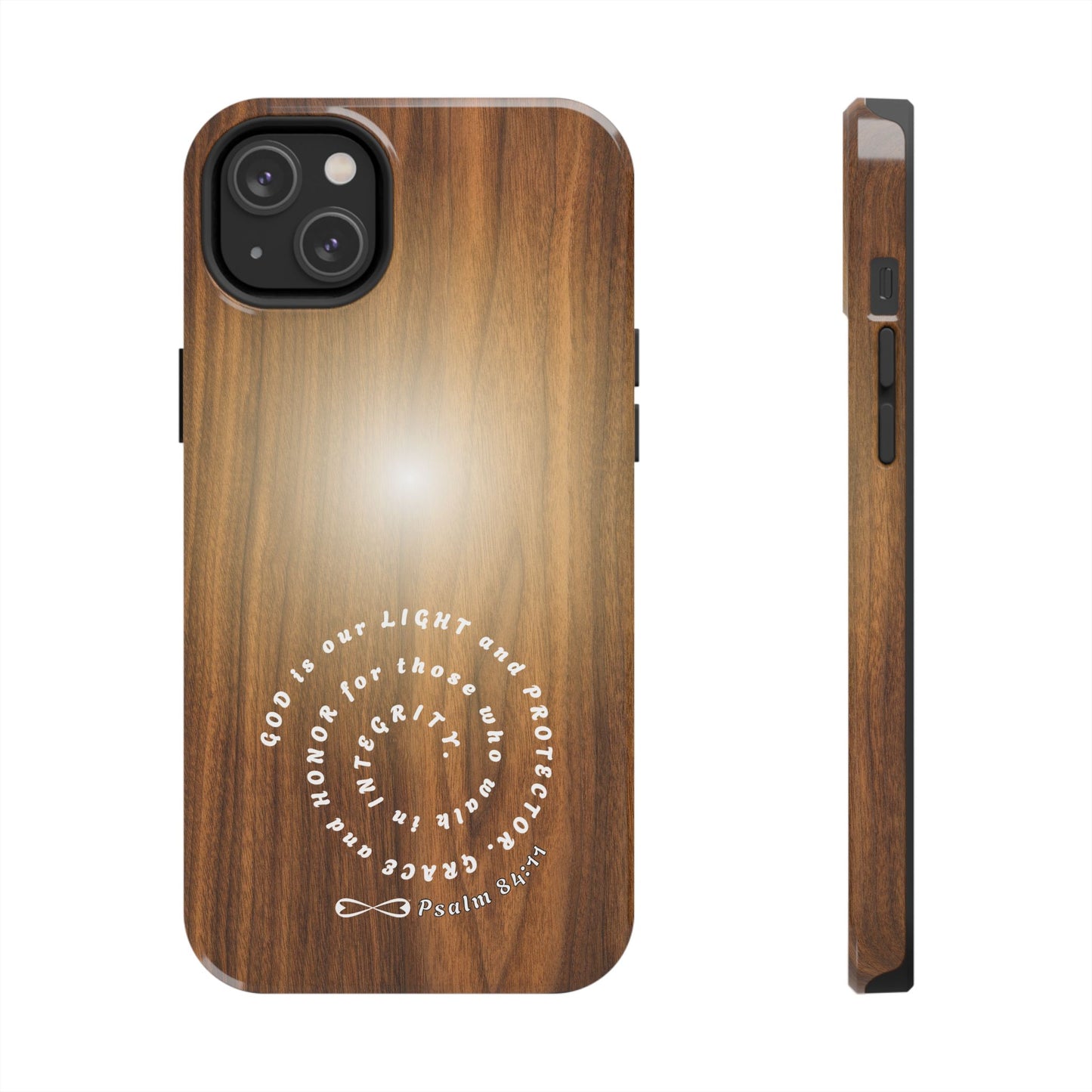 Rustic Tough Phone Case with Inspirational Quote, Gift for Faithful Friends, Protection Case, Wood Design, Unique Present