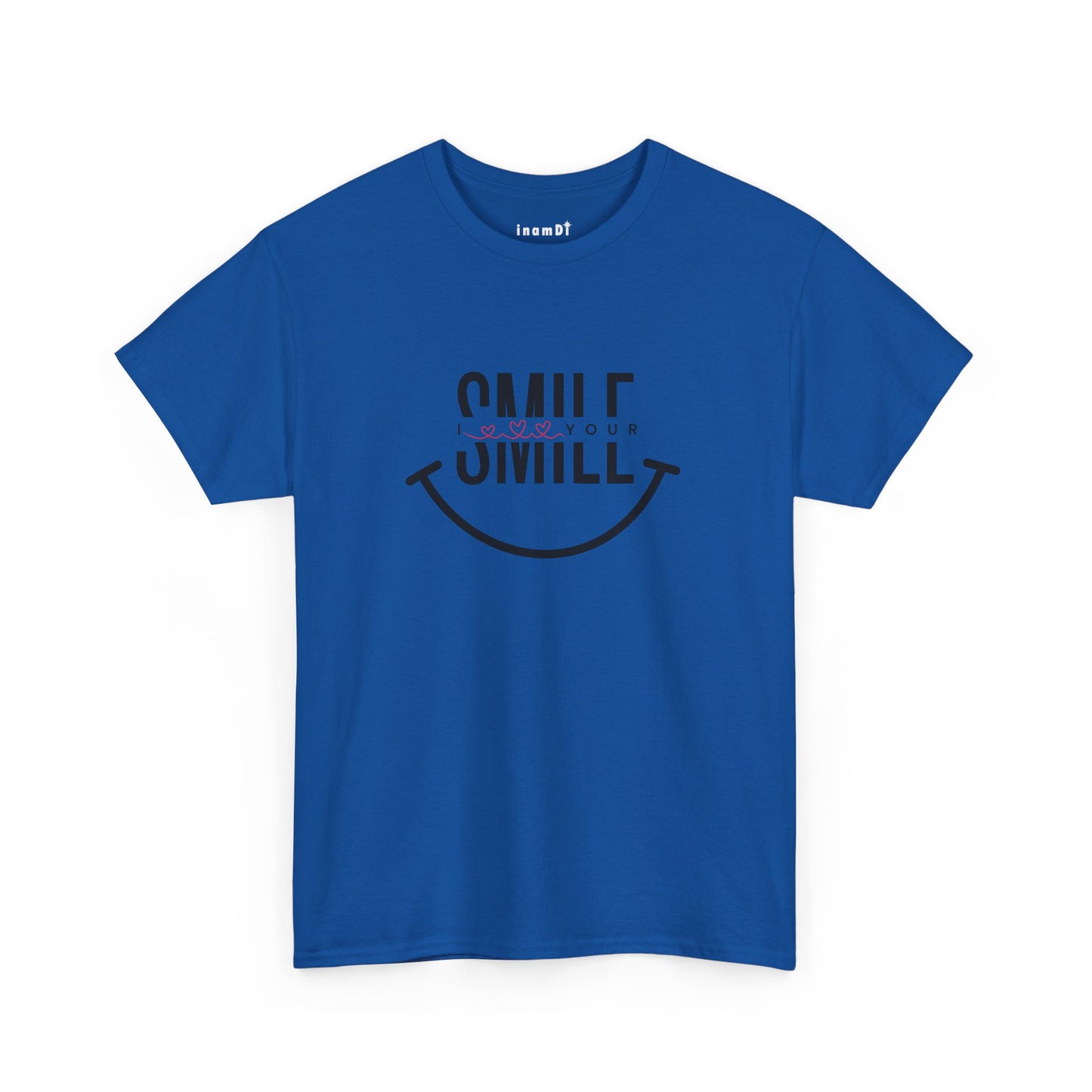 “SMILE” Heavy Cotton T-Shirt for Women – Motivational Tee for Gifts, Casual Outings, and Positive Vibes