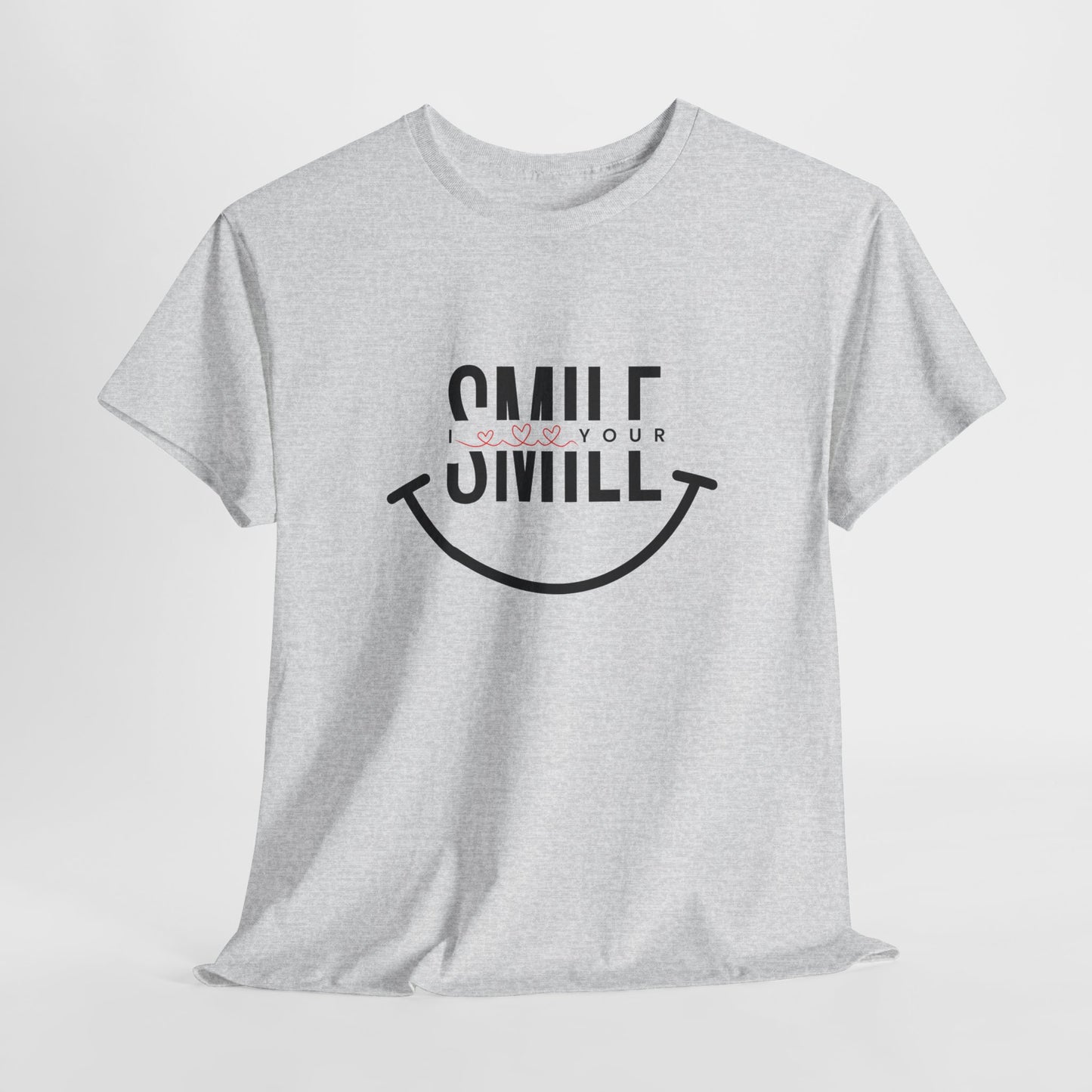 “SMILE” Heavy Cotton T-Shirt for Men – Motivational Tee for Everyday Wear, Gifts, and Positive Vibes