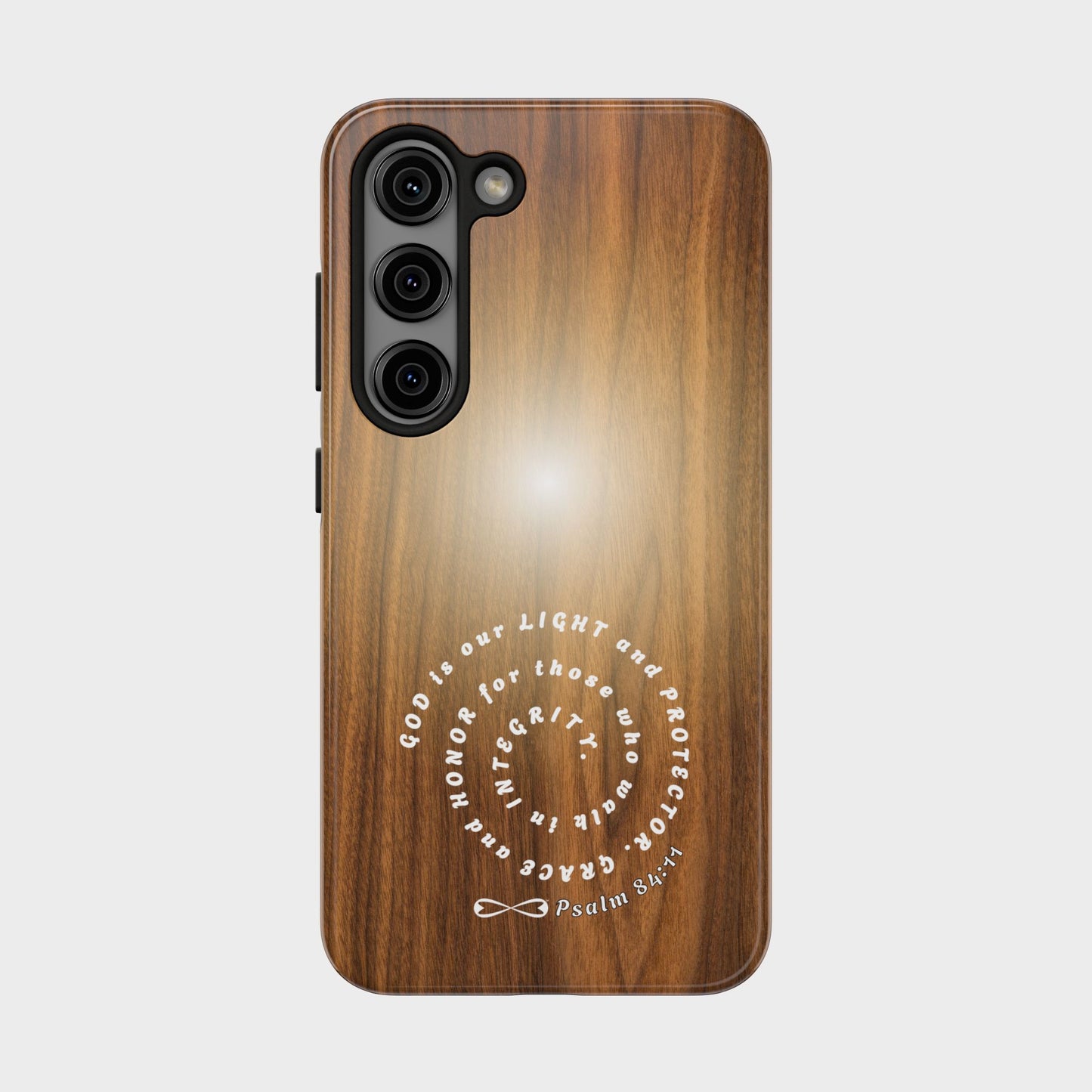 Rustic Tough Phone Case with Inspirational Quote, Gift for Faithful Friends, Protection Case, Wood Design, Unique Present