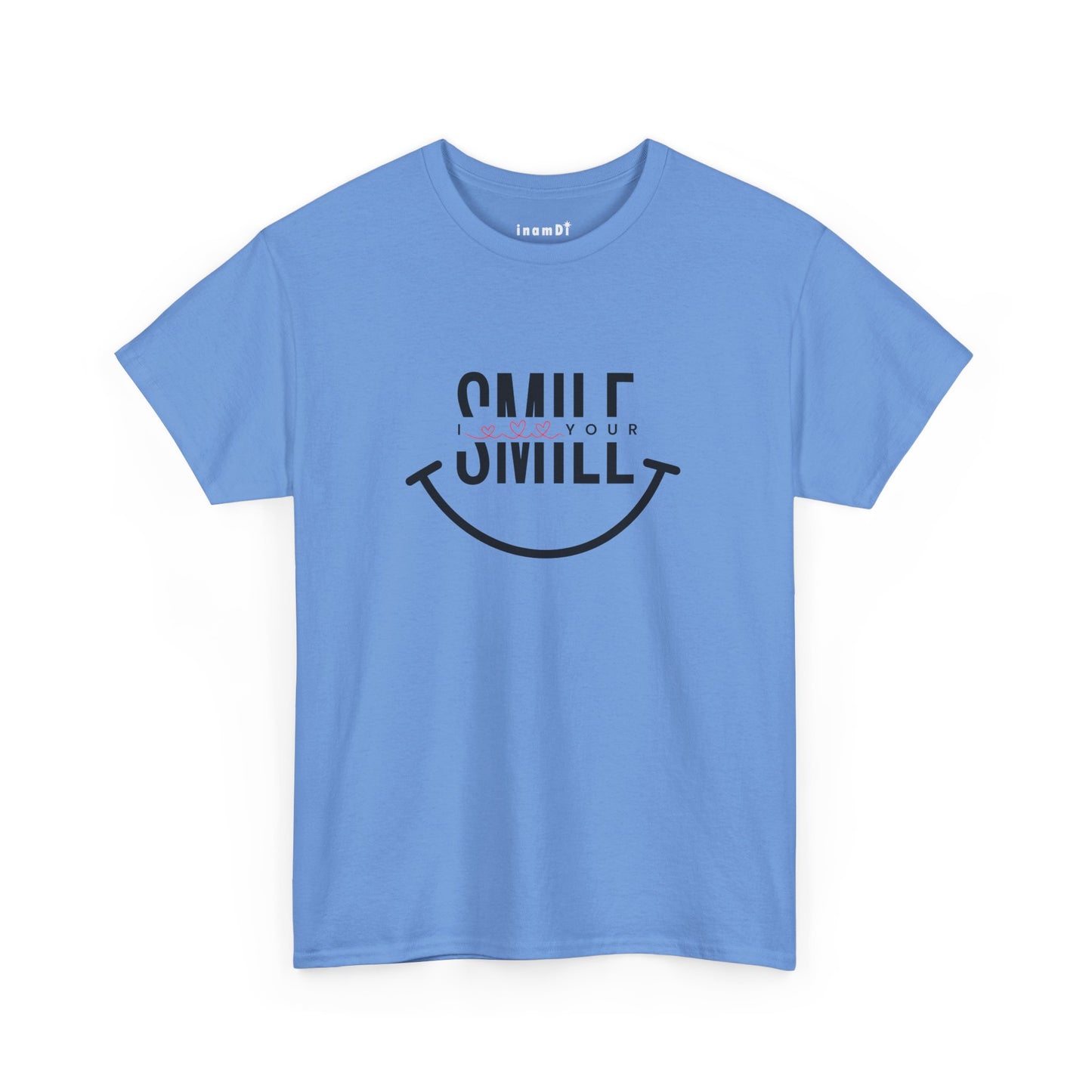 “SMILE” Heavy Cotton T-Shirt for Men – Motivational Tee for Everyday Wear, Gifts, and Positive Vibes