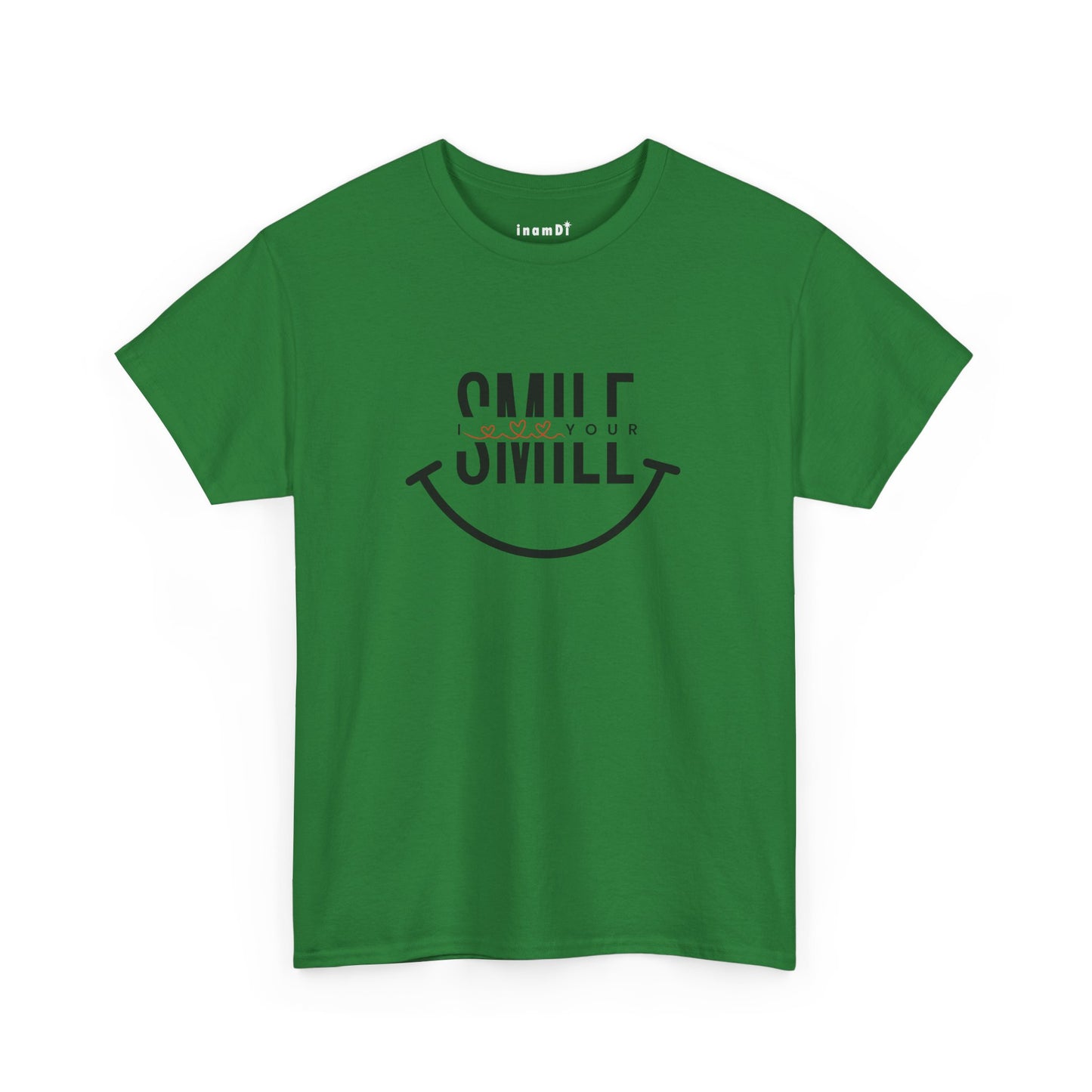 “SMILE” Heavy Cotton T-Shirt for Men – Motivational Tee for Everyday Wear, Gifts, and Positive Vibes