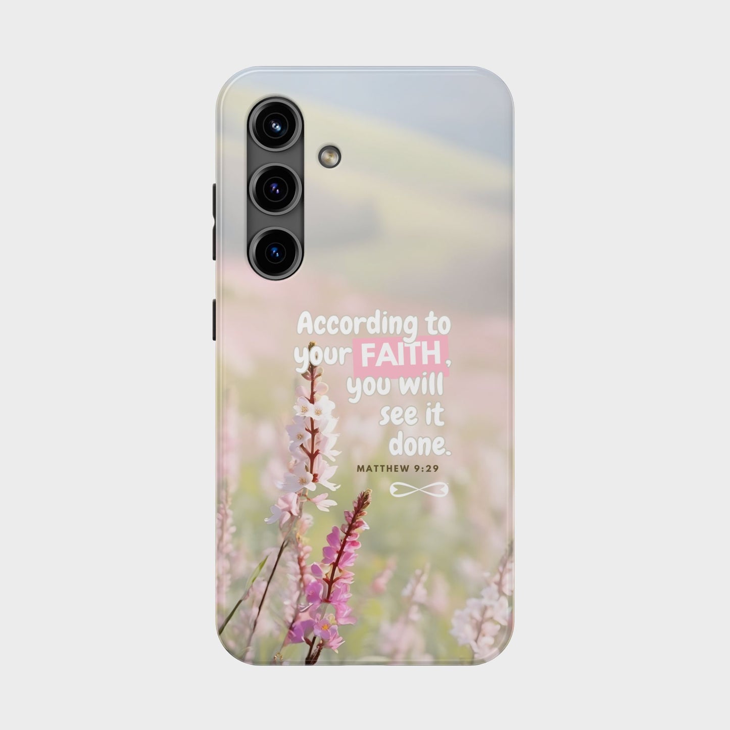 Inspirational Tough Phone Cases with Faith Quote, Floral Phone Cover, Christian Gift, Motivational Case, Bible Verse Accessory