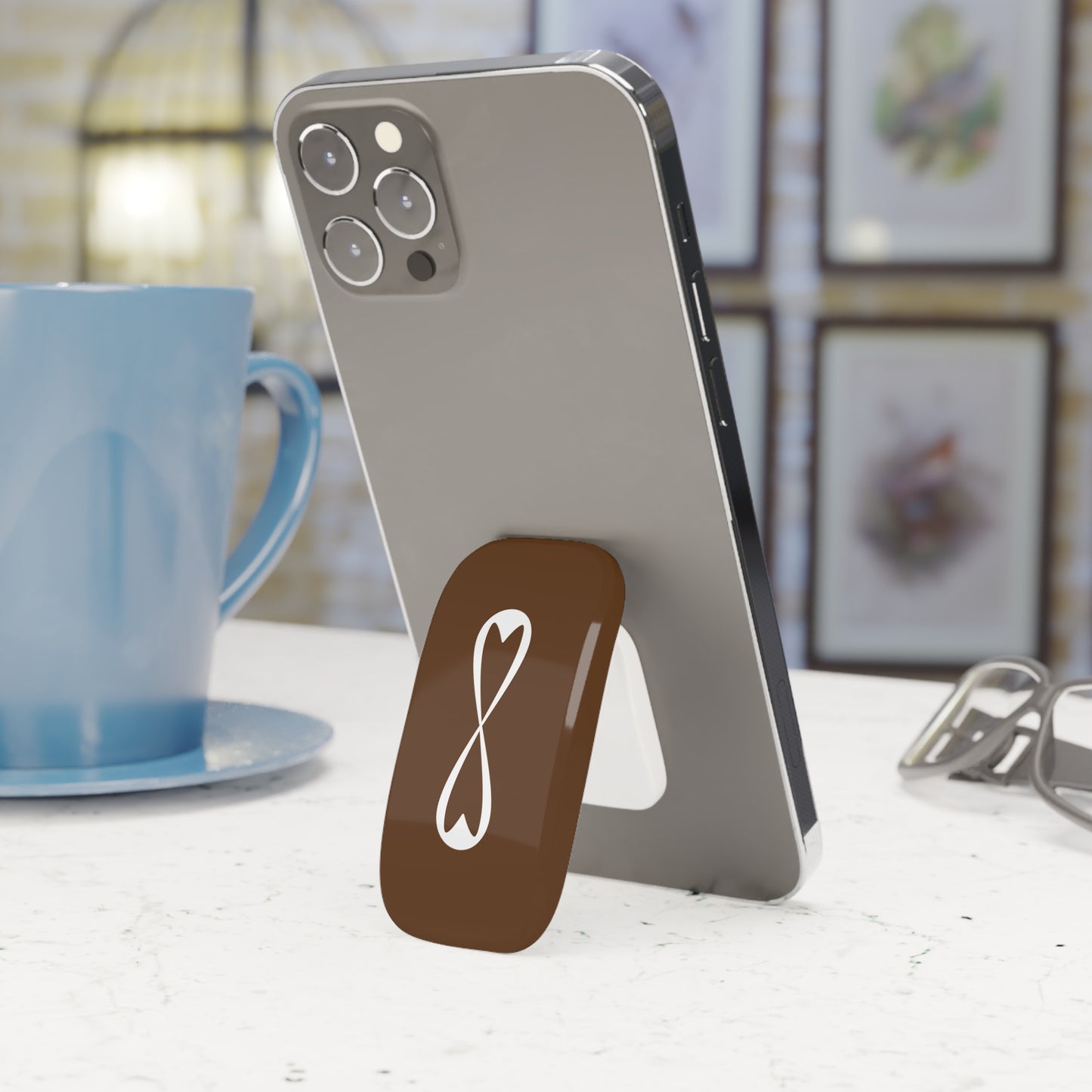 Infinity Love Phone Grip, Phone Stand with Heart Design, Cute Mobile Accessory, Gift for Her, Modern Phone Grip