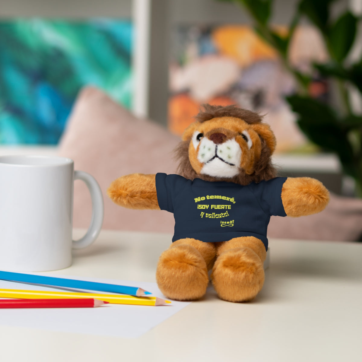 Plush Lion Toy "No temeré, ¡soy fuerte y valiente!"