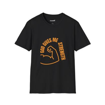 “God Gives Me Strength” Christian T-Shirt for Men – Empowering Faith Tee & Inspirational Gift