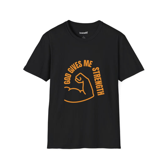 “God Gives Me Strength” Christian T-Shirt for Men – Empowering Faith Tee & Inspirational Gift