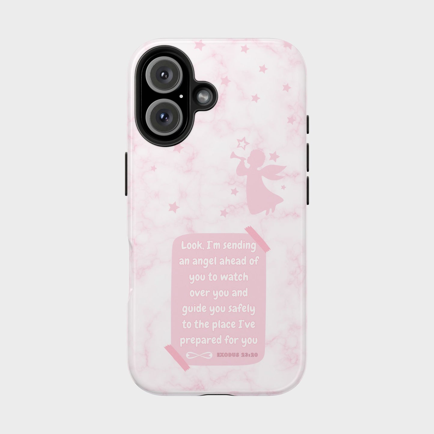 Angel Guidance Tough Phone Cases, Inspirational Phone Cover, Gift for Her, Angel Lover Gift, Pastel Pink Phone Case, Protection with Love