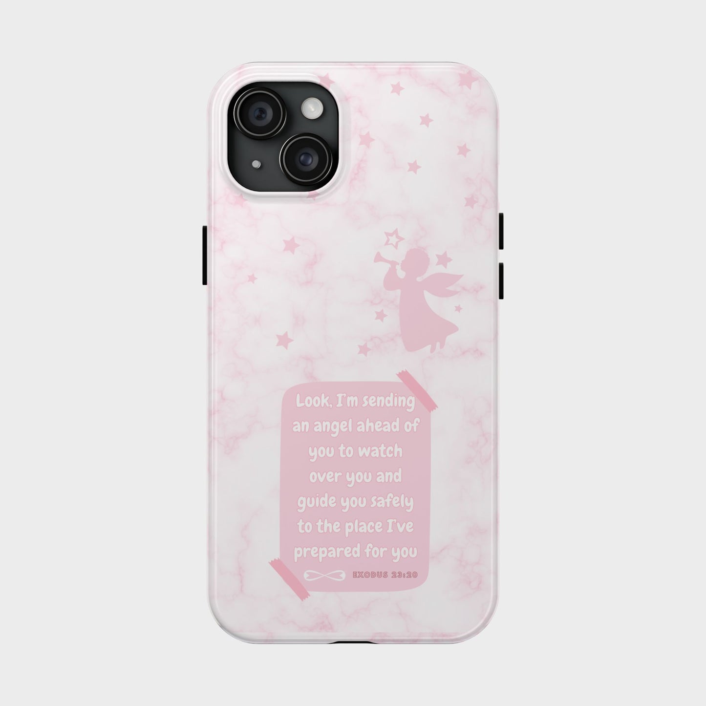 Angel Guidance Tough Phone Cases, Inspirational Phone Cover, Gift for Her, Angel Lover Gift, Pastel Pink Phone Case, Protection with Love