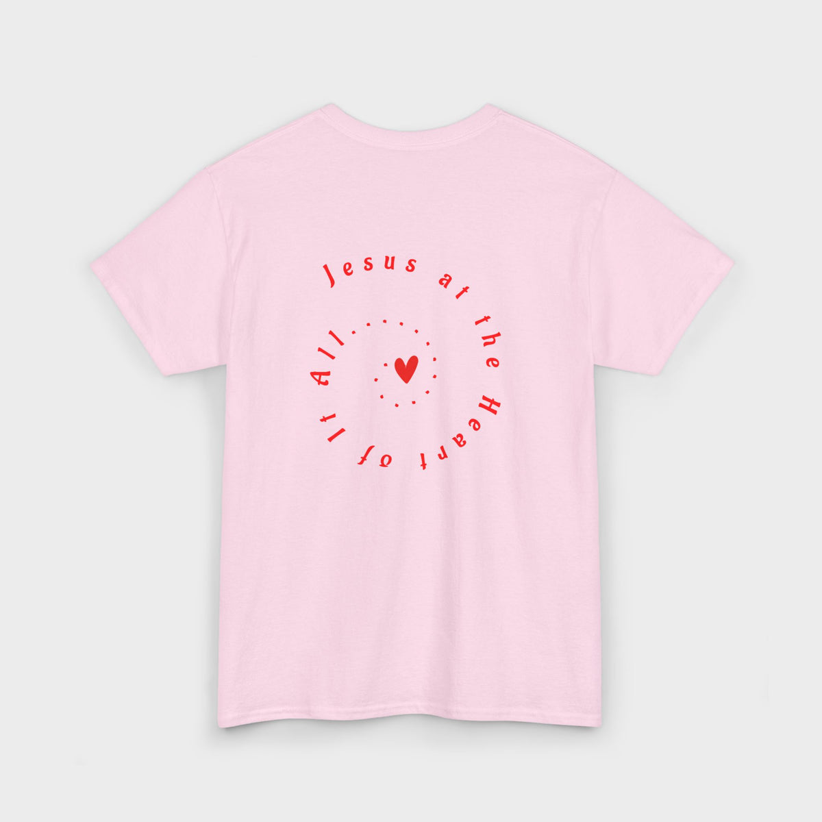 Camiseta "Jesús en el Corazón de Todo" para mujer: camiseta gráfica moderna para regalar, para usar en la calle y para el día a día.