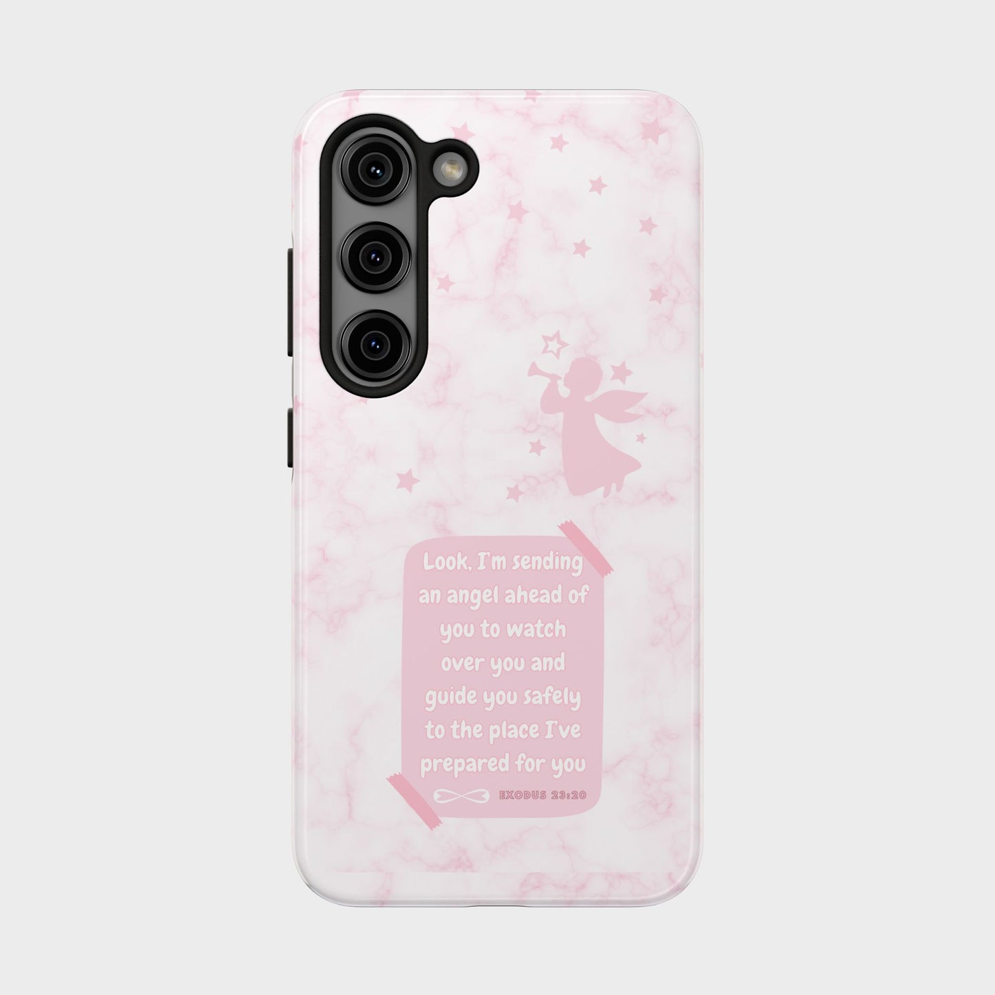 Angel Guidance Tough Phone Cases, Inspirational Phone Cover, Gift for Her, Angel Lover Gift, Pastel Pink Phone Case, Protection with Love