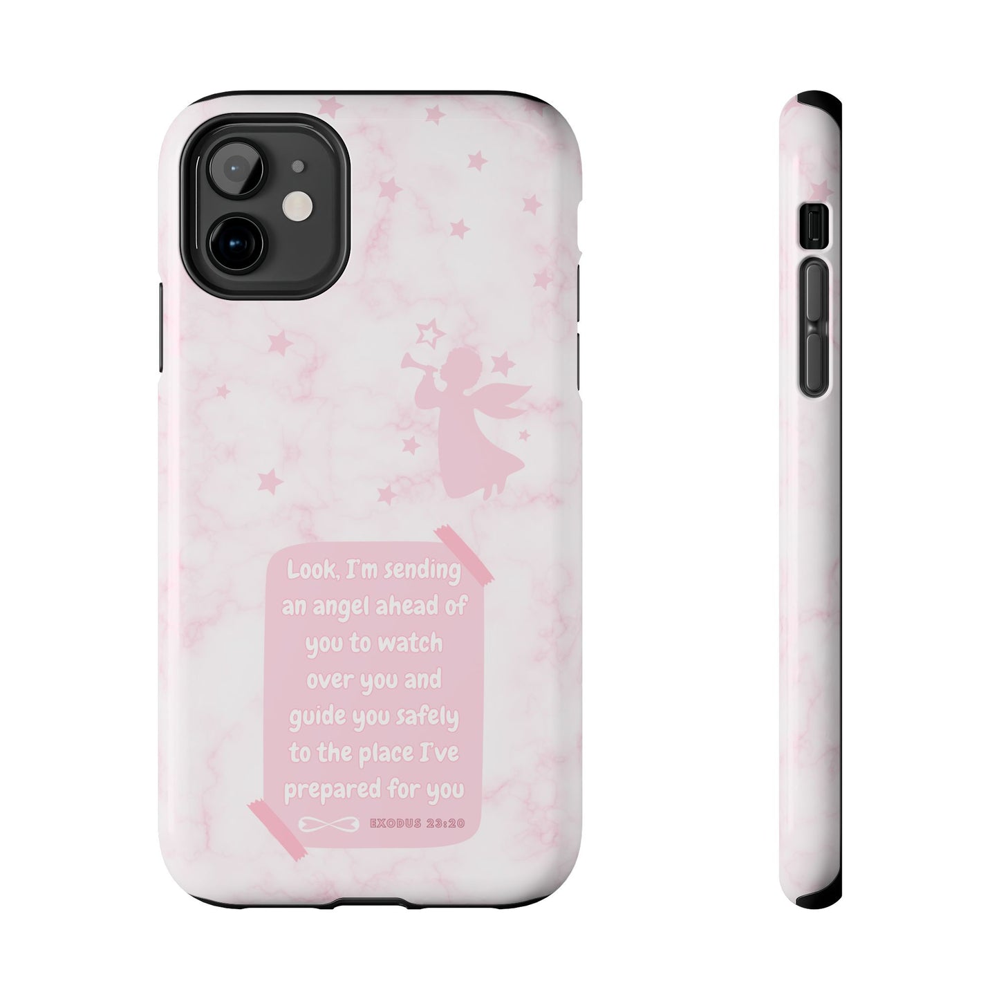 Angel Guidance Tough Phone Cases, Inspirational Phone Cover, Gift for Her, Angel Lover Gift, Pastel Pink Phone Case, Protection with Love