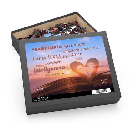 "Adquiere Sabiduría" Puzzle - "Corazón Sabio" Design - 120, 252, 500 Pieces
