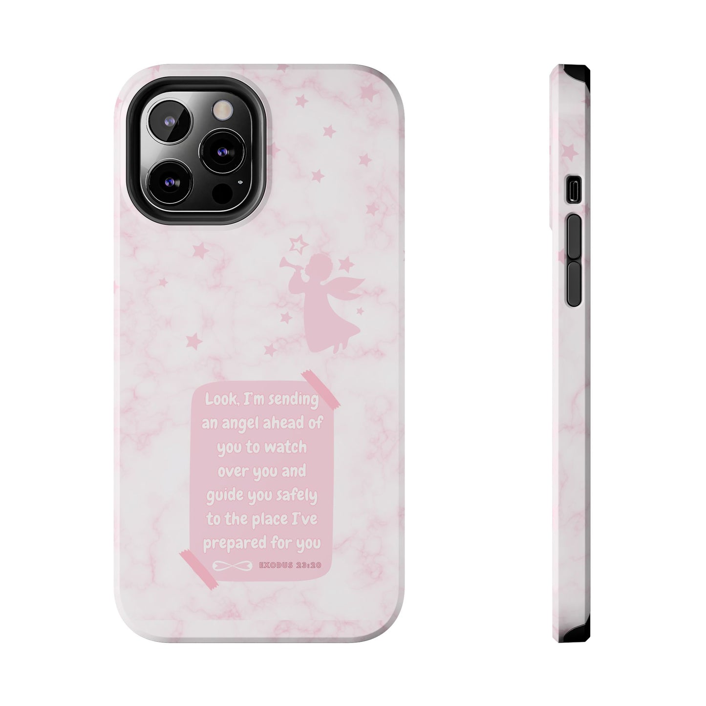 Angel Guidance Tough Phone Cases, Inspirational Phone Cover, Gift for Her, Angel Lover Gift, Pastel Pink Phone Case, Protection with Love