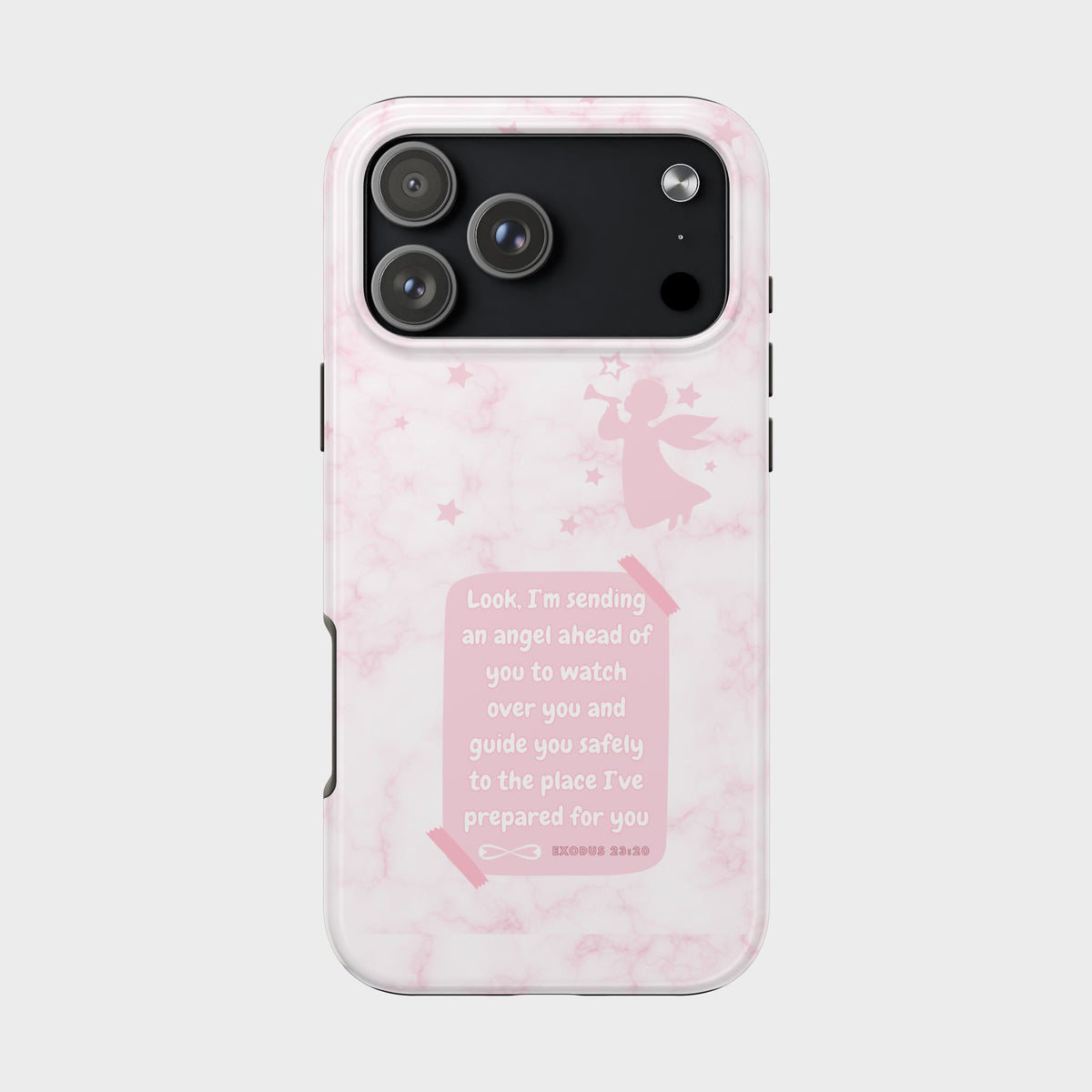 Angel Guidance Tough Phone Cases, Inspirational Phone Cover, Gift for Her, Angel Lover Gift, Pastel Pink Phone Case, Protection with Love