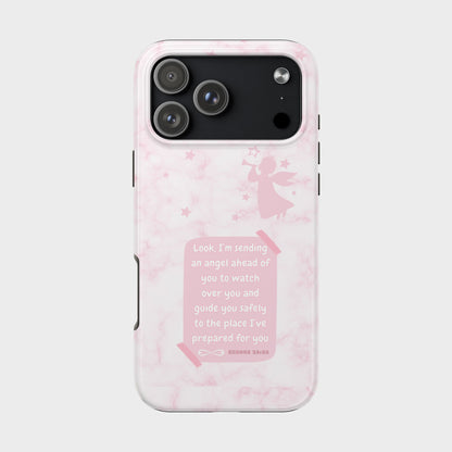 Angel Guidance Tough Phone Cases, Inspirational Phone Cover, Gift for Her, Angel Lover Gift, Pastel Pink Phone Case, Protection with Love