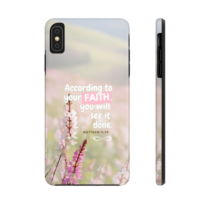 Inspirational Tough Phone Cases with Faith Quote, Floral Phone Cover, Christian Gift, Motivational Case, Bible Verse Accessory