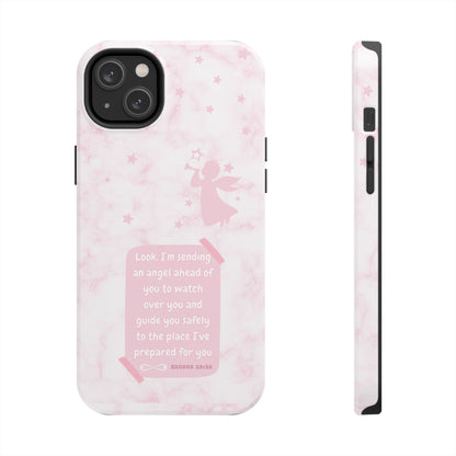 Angel Guidance Tough Phone Cases, Inspirational Phone Cover, Gift for Her, Angel Lover Gift, Pastel Pink Phone Case, Protection with Love