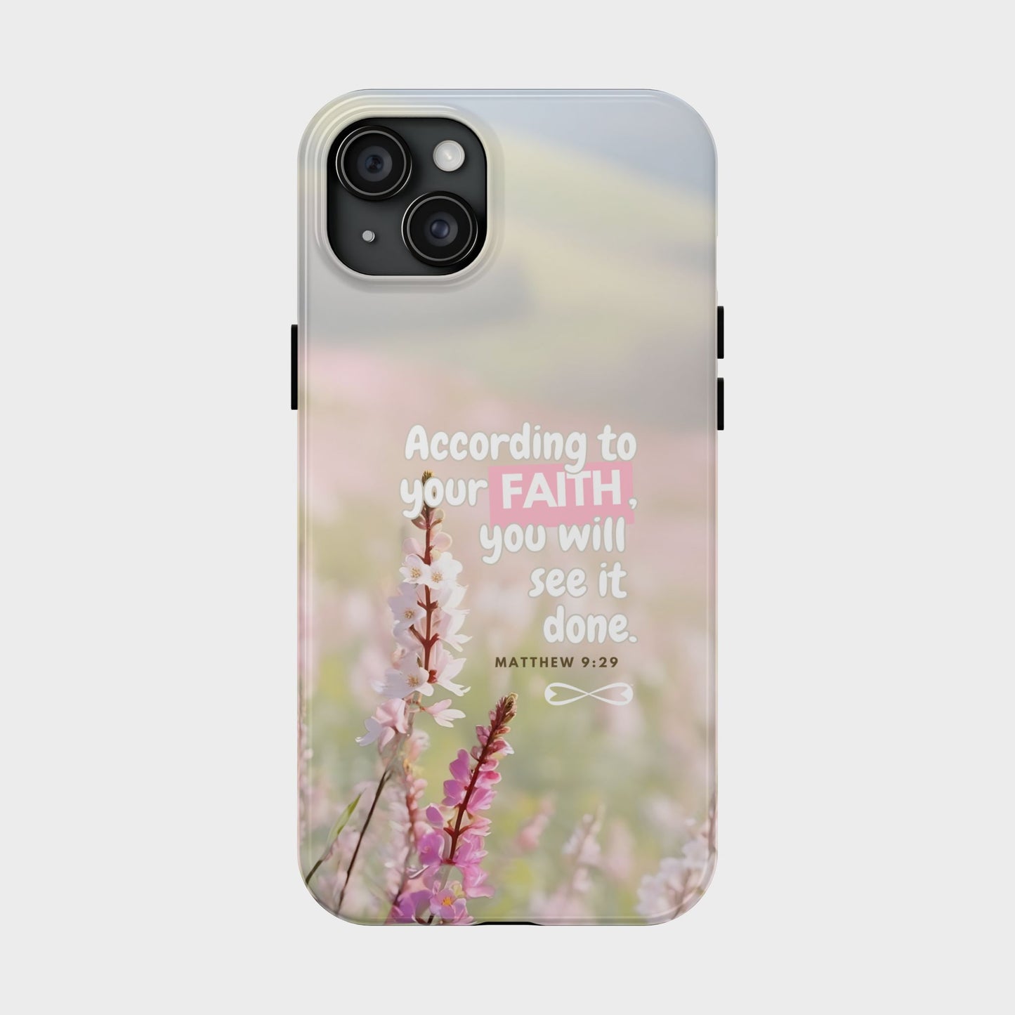 Inspirational Tough Phone Cases with Faith Quote, Floral Phone Cover, Christian Gift, Motivational Case, Bible Verse Accessory
