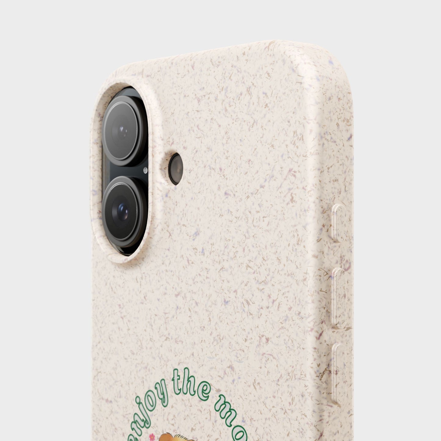 Funda biodegradable para teléfono - "Disfruta el momento" - Ecológica, regalo para amantes de los perros, accesorio adorable para mascotas, estilo de vida sostenible, diseño único