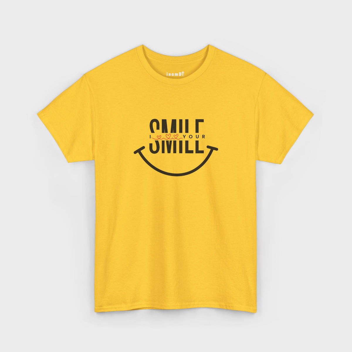 Camiseta de algodón grueso “SMILE” para mujer: camiseta motivadora para regalar, salir y transmitir energía positiva.