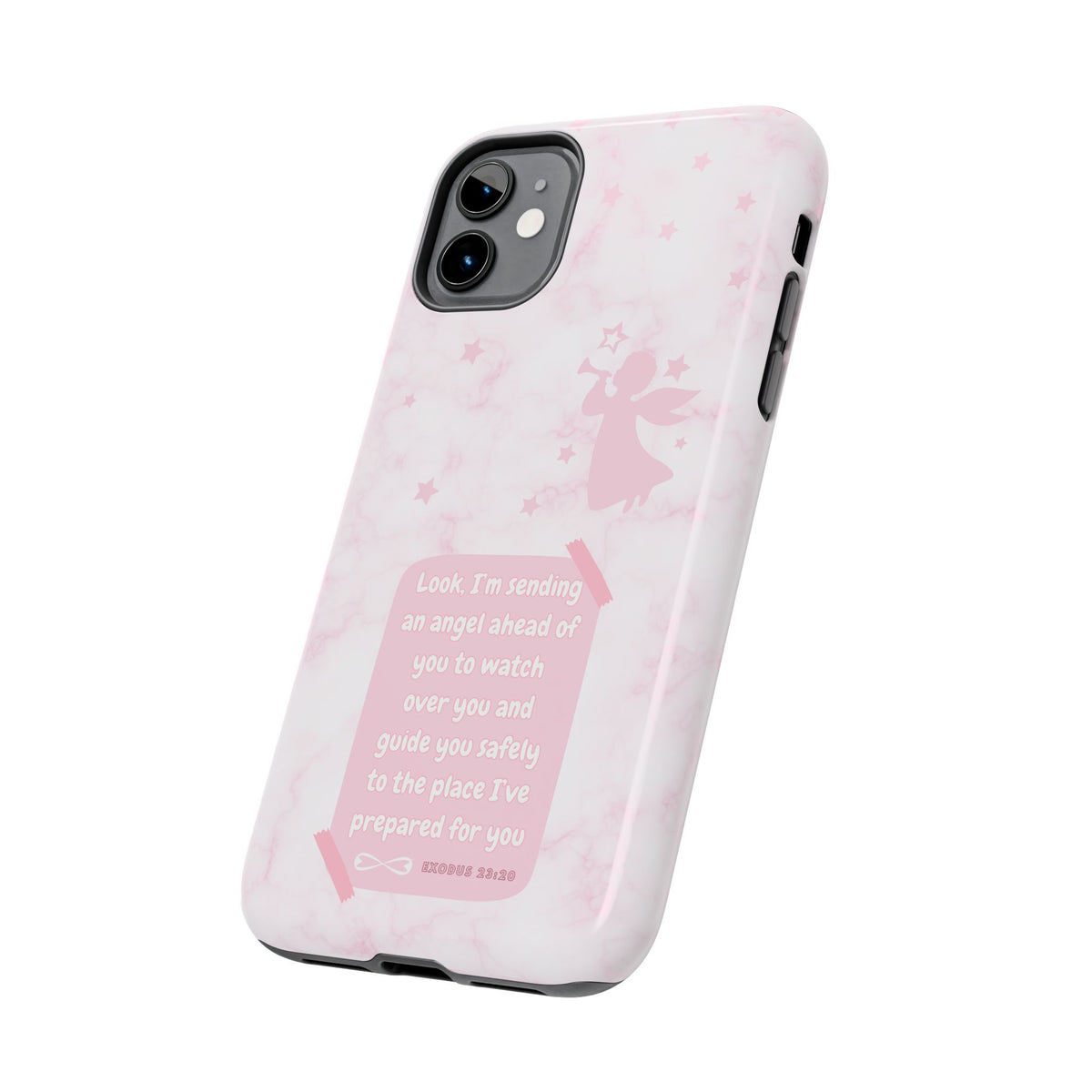 Angel Guidance Tough Phone Cases, Inspirational Phone Cover, Gift for Her, Angel Lover Gift, Pastel Pink Phone Case, Protection with Love