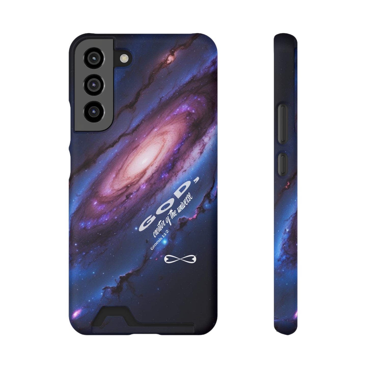 Galaxy Phone Case with Card Holder, Universal Smartphone Accessory, Cosmic Design, Perfect Gift, Stylish Protection, Vibrant Space Theme