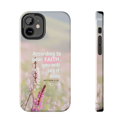 Inspirational Tough Phone Cases with Faith Quote, Floral Phone Cover, Christian Gift, Motivational Case, Bible Verse Accessory