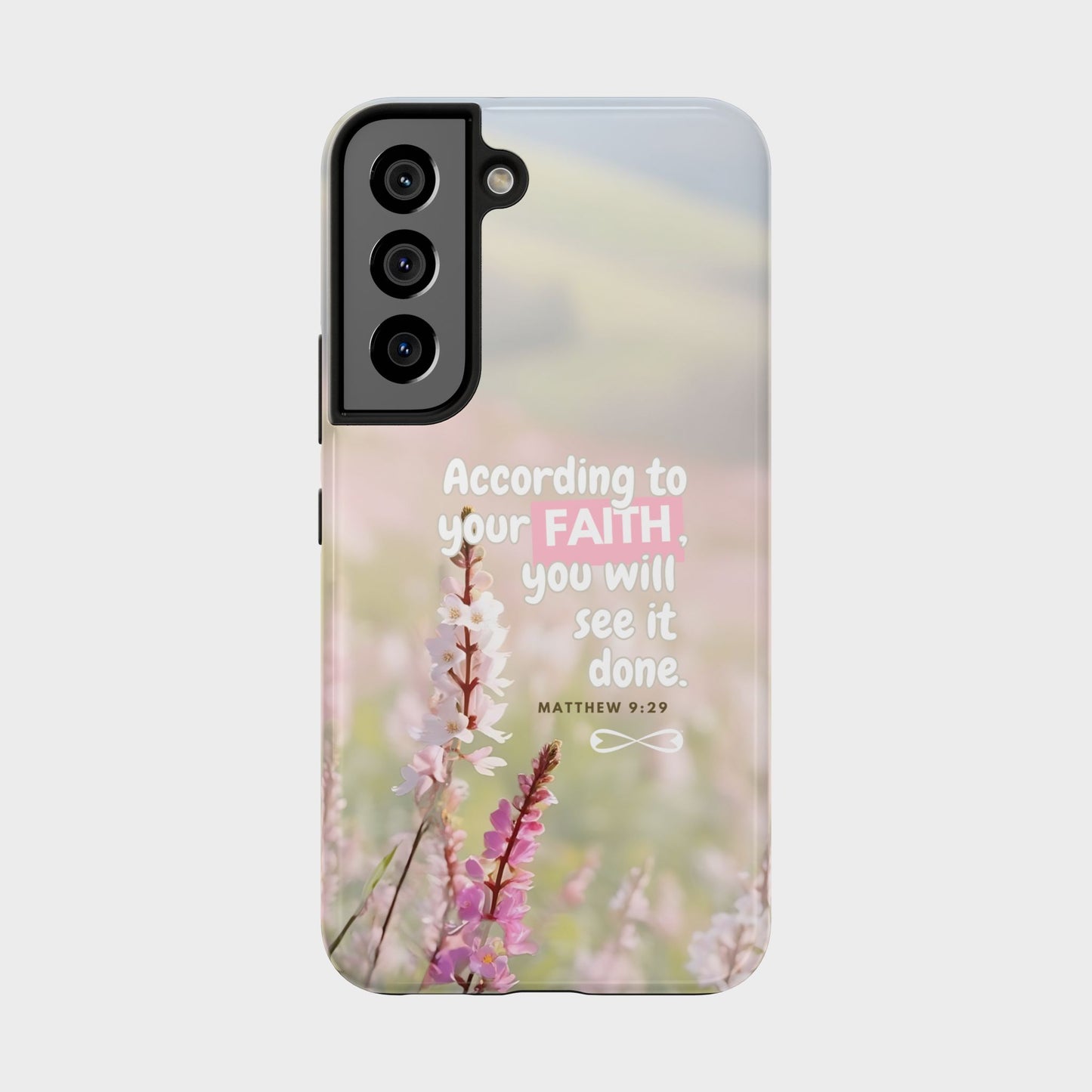 Inspirational Tough Phone Cases with Faith Quote, Floral Phone Cover, Christian Gift, Motivational Case, Bible Verse Accessory