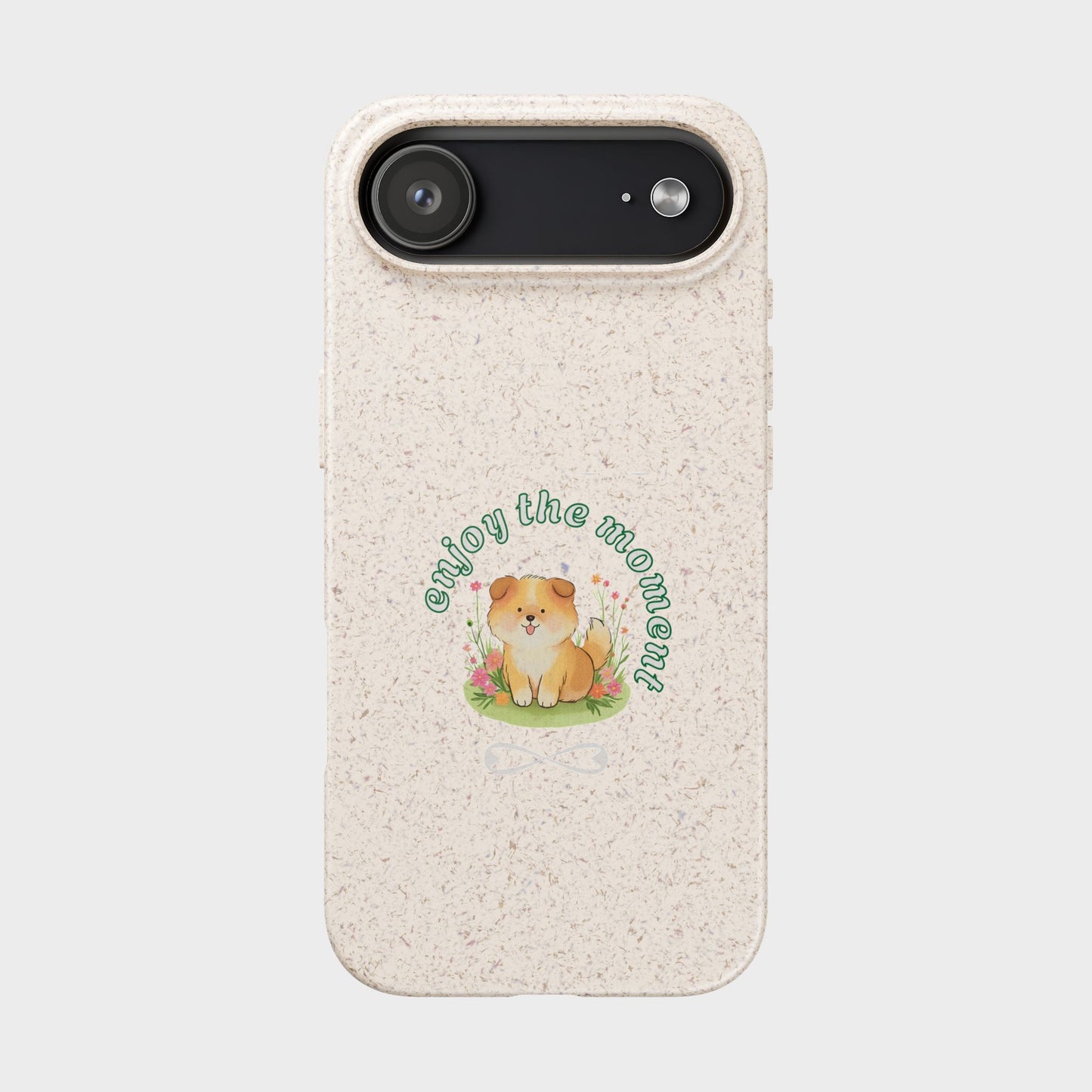 Funda biodegradable para teléfono - "Disfruta el momento" - Ecológica, regalo para amantes de los perros, accesorio adorable para mascotas, estilo de vida sostenible, diseño único