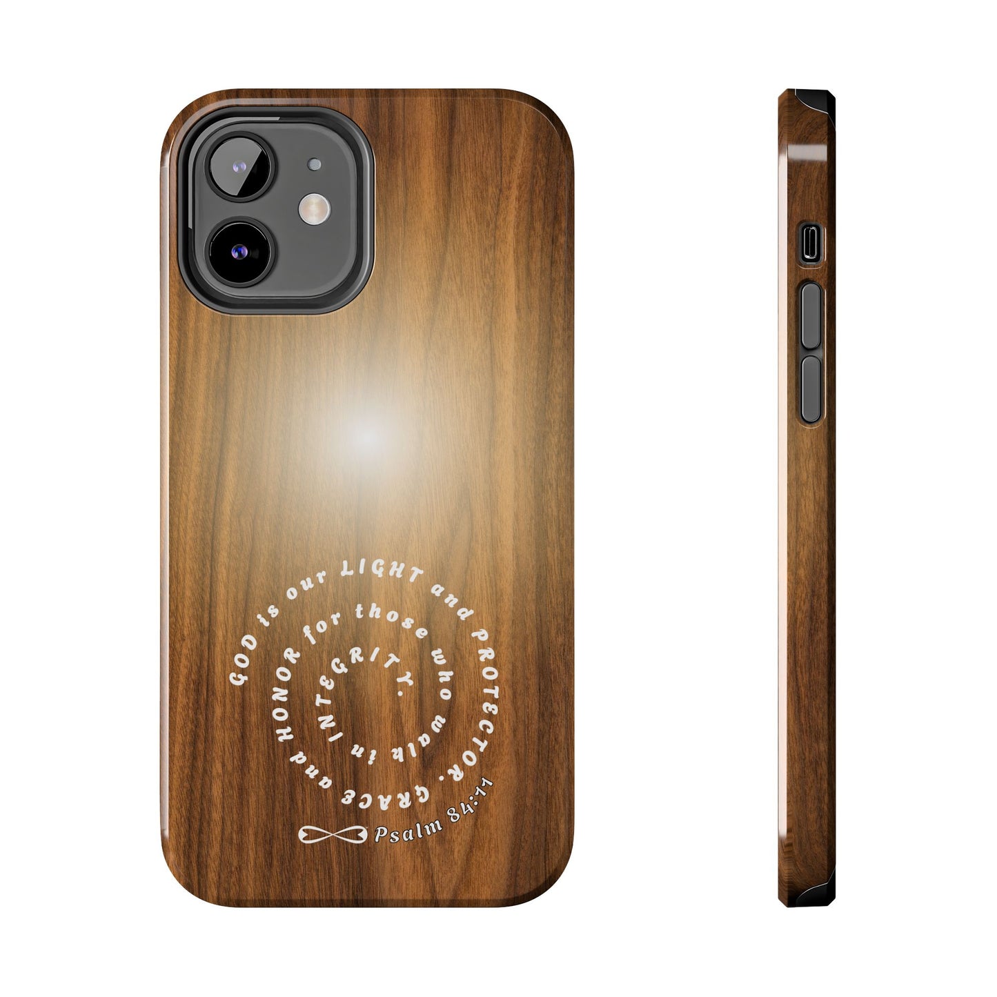 Rustic Tough Phone Case with Inspirational Quote, Gift for Faithful Friends, Protection Case, Wood Design, Unique Present