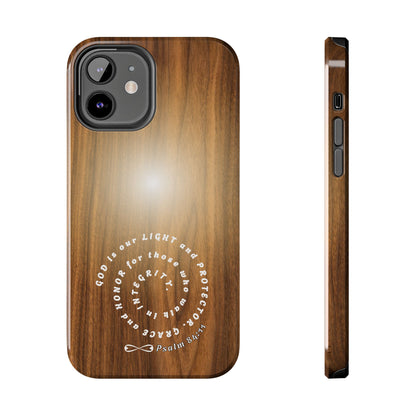 Rustic Tough Phone Case with Inspirational Quote, Gift for Faithful Friends, Protection Case, Wood Design, Unique Present