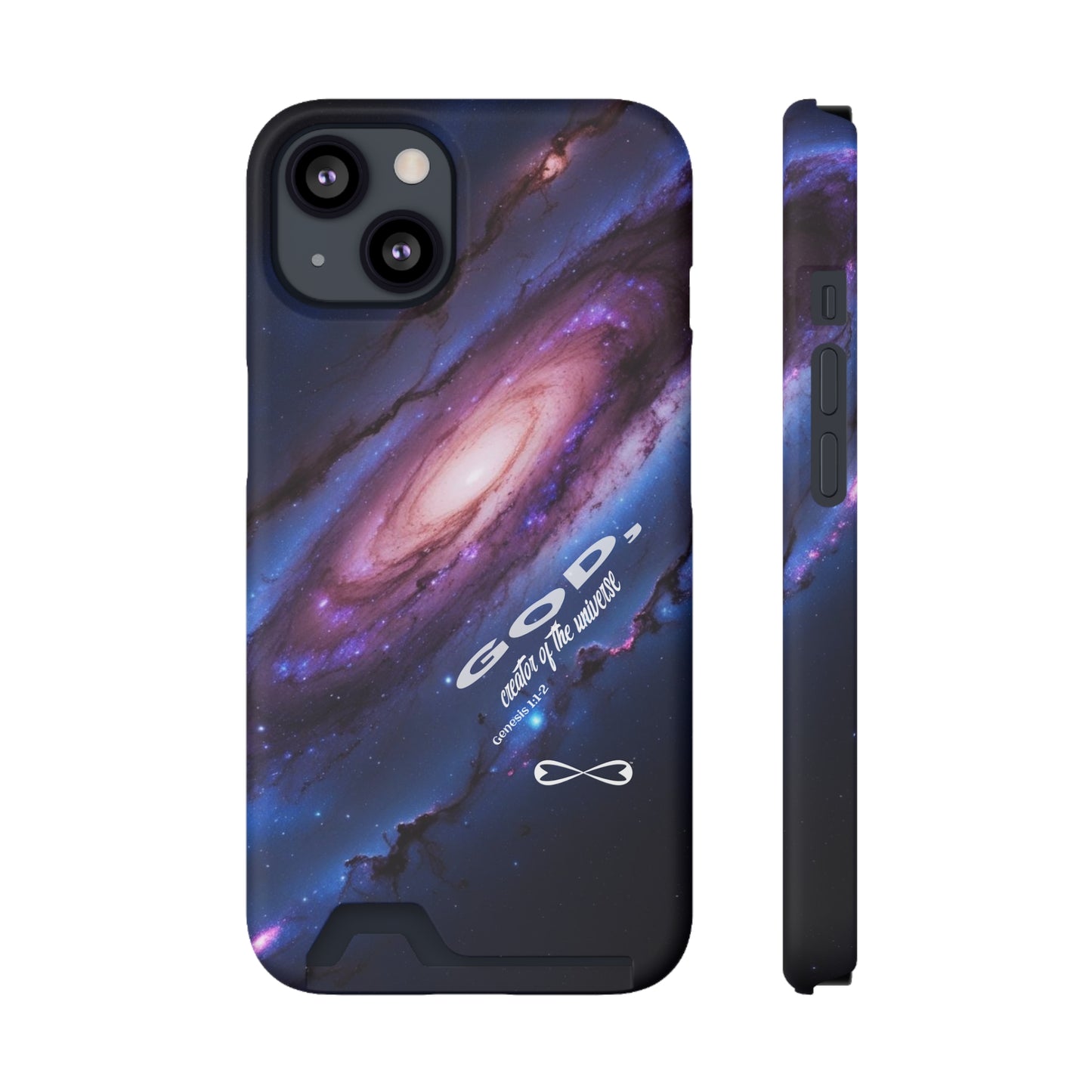 Galaxy Phone Case with Card Holder, Universal Smartphone Accessory, Cosmic Design, Perfect Gift, Stylish Protection, Vibrant Space Theme