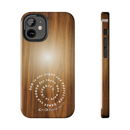 Rustic Tough Phone Case with Inspirational Quote, Gift for Faithful Friends, Protection Case, Wood Design, Unique Present