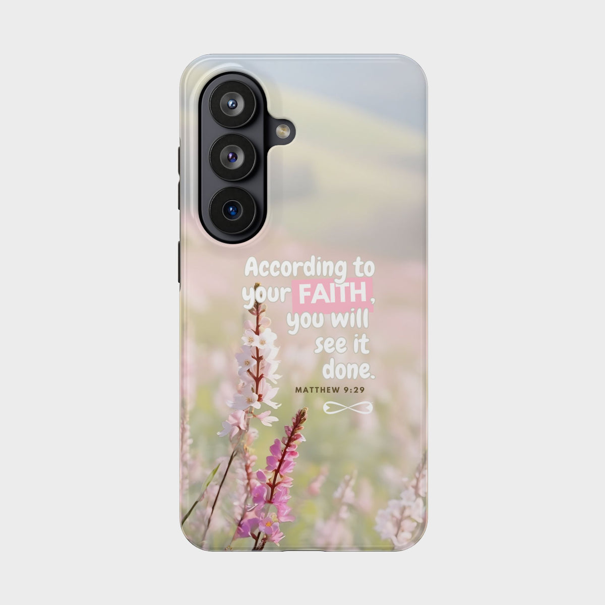 Inspirational Tough Phone Cases with Faith Quote, Floral Phone Cover, Christian Gift, Motivational Case, Bible Verse Accessory